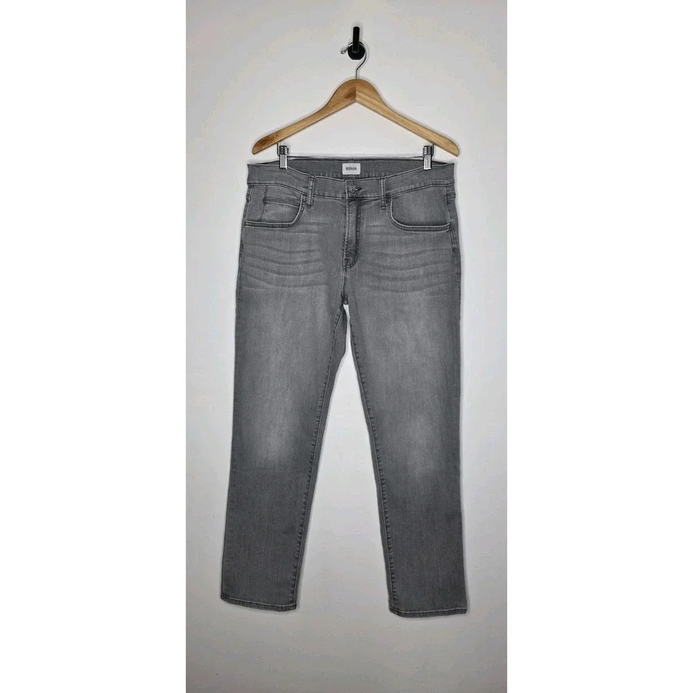 Hudson Blake Slim Straight Jeans Men's Size 36x30 Gray Wash Stretchy Denim